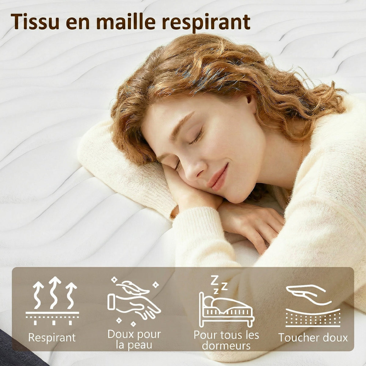 Matelas 140x190cm, matelas 2 personnes, mousse à mémoire de forme, 20cm d'épaisseur, certifié Oeko-Tex, fermeté moyenne-3