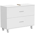Meuble sous lavabo, meuble de salle de bain avec 2 tiroirs, style moderne, 80 x 30 x 60 cm, blanc-0
