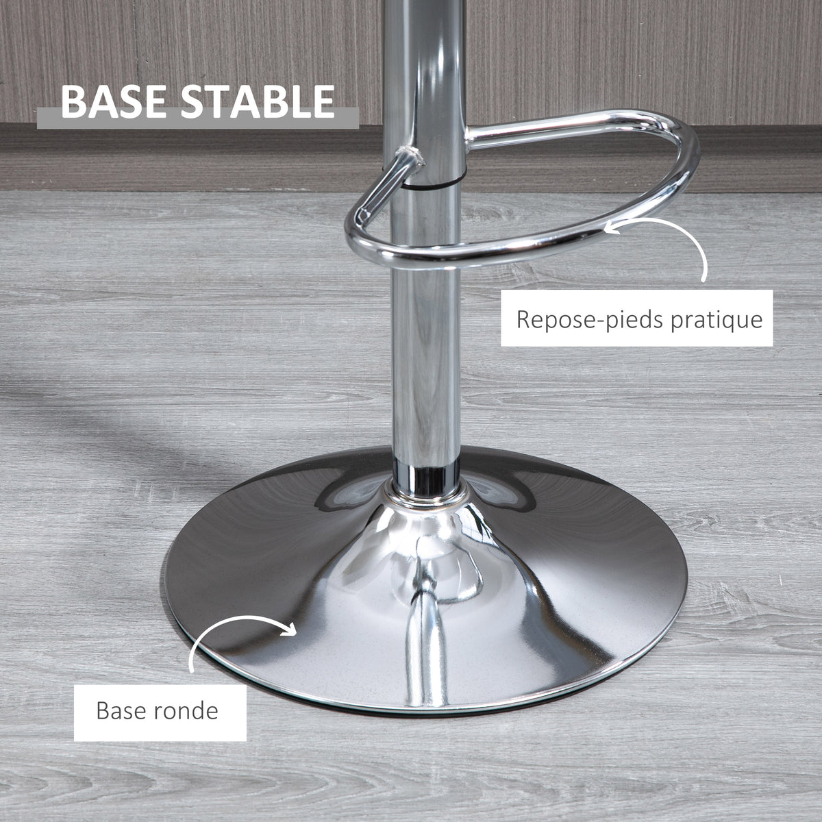 Lot 2 tabourets bar design contemporain assise acrylique piètement métal - pivotant repose-pieds - transparent-5