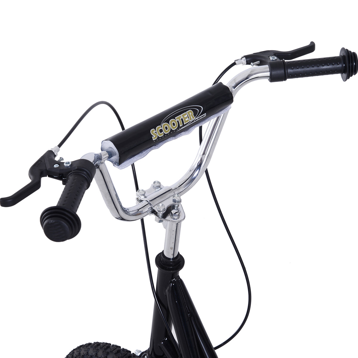 Trottinette patinette Vélo Enfant à partir de 5 Ans Tout Terrain Grands pneus gonflables Guidon réglable poignées Freins et béquille pour Adultes et Enfants Acier Noir-7