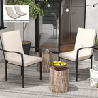 Lot de 2 coussins d'extérieur pour fauteuil chaise à dossier avec attaches rembourrage 8 cm, dim. 112L x 51l cm, beige-1