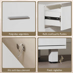 Meuble sous lavabo, meuble de salle de bain avec 2 tiroirs, style moderne, 80 x 30 x 60 cm, blanc-8