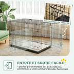 Cage caisse de transport pliante pour chien poignée, plateau amovible, coussin fourni 105 x 70 x 75 cm noir-4