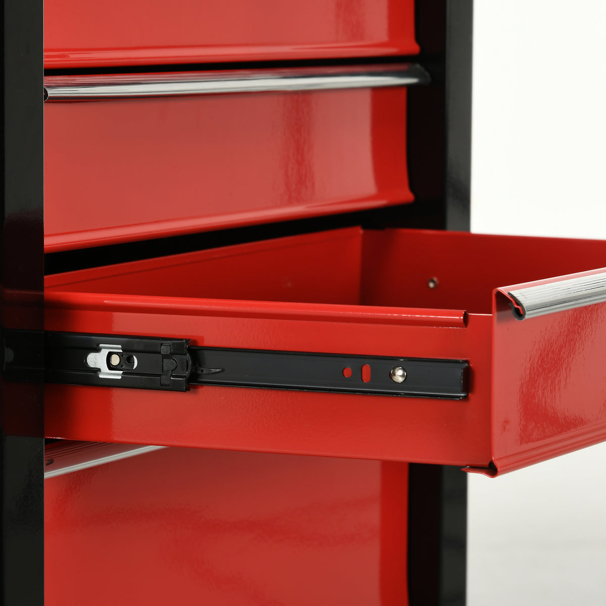 Chariot à outils sur roulettes, Servante d'atelier en acier 5 tiroirs verrouillable 2 clés, 61,5 x 33 x 82,5 cm, rouge-9