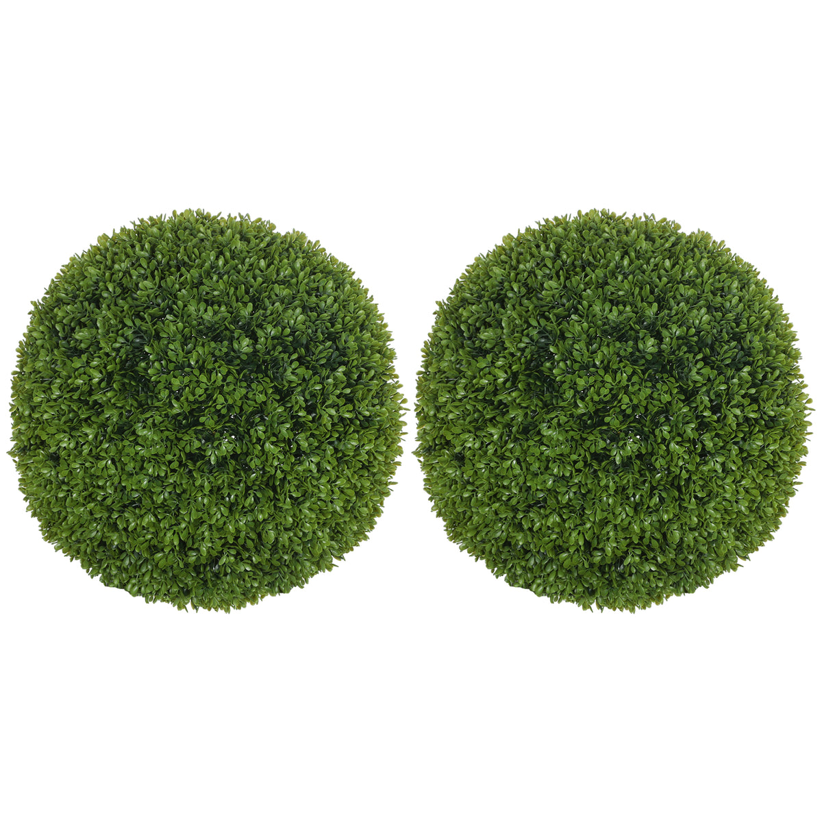 Lot de 2 boules de buis artificielles de 40 cm décoration pour intérieur ou extérieur vert foncé-0