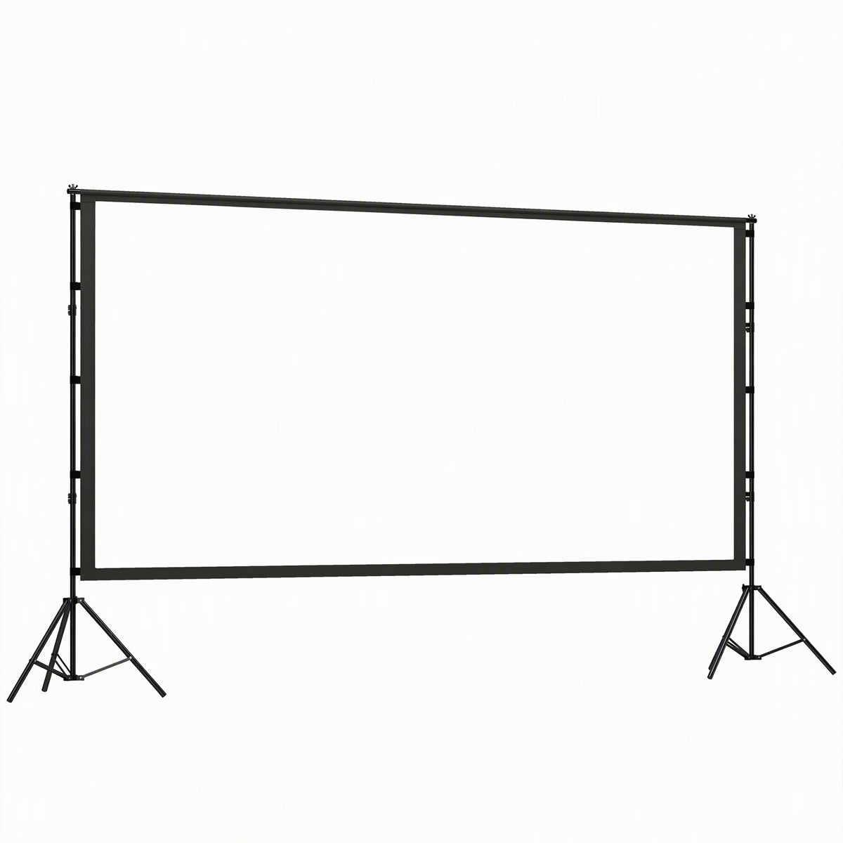 Écran de projection avec trépieds 120 pouces 16:9 HD 4K/8K, écran videoprojecteur portable, 309x62x217cm, blanc et noir-0