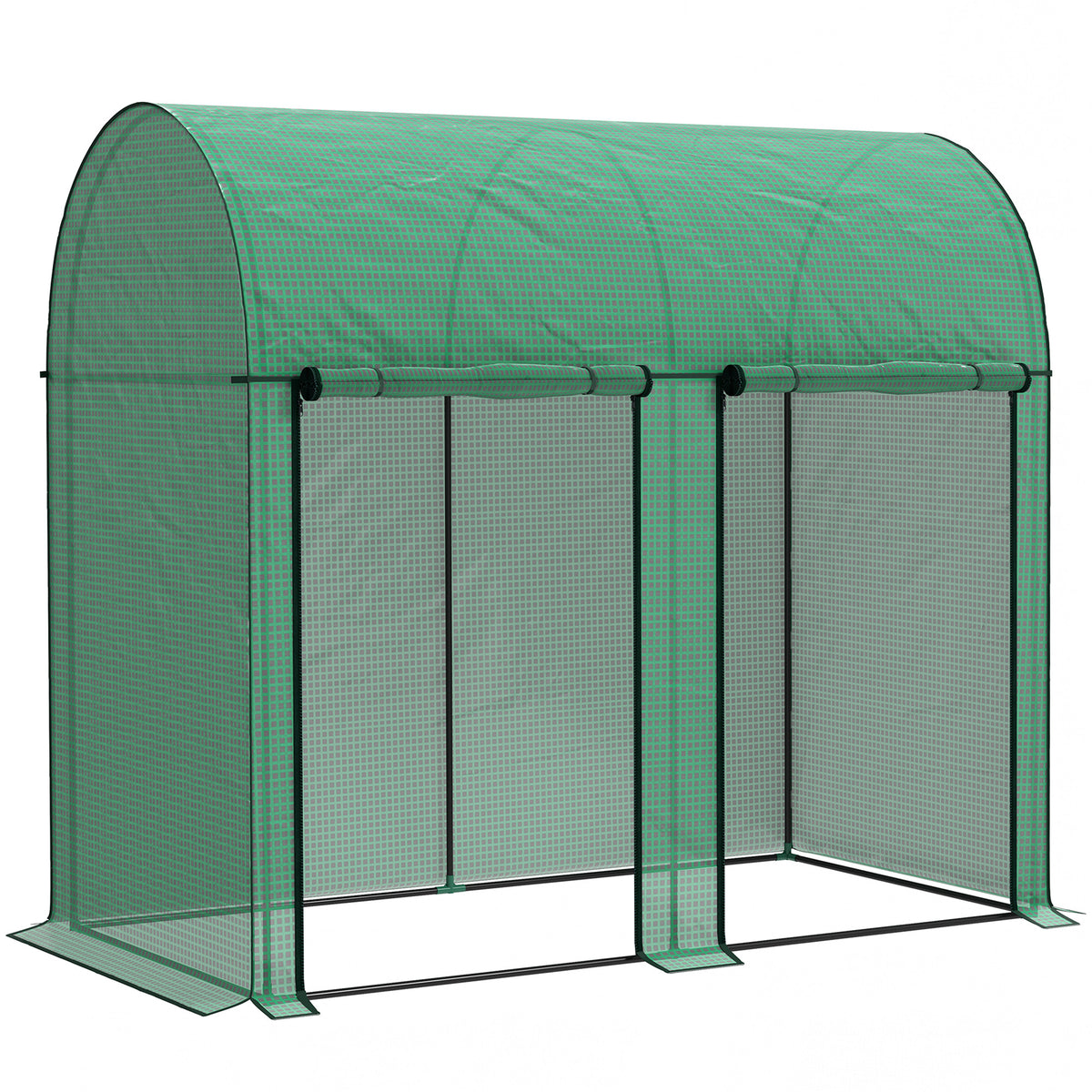 Serre de jardin 2 m² serre à tomates 2 portes zippées enroulables acier PE haute densité anti-UV 2 x 1 x 1,78 m vert-0