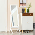 Miroir en Pied Grand Miroir de Sol Inclinaison réglable pour Dressing Chambre dim. 47L x 46l x 148H cm en blanc-5