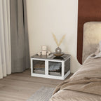 Boîte de rangement pliable et empilable 99L en plastique avec couvercle et 4 roulettes, accès à 5 côtés, blanc-8