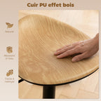 Lot de 2 tabourets de bar, chaises de bar réglables en hauteur avec repose-pieds, pivotant 360°, base en acier, chêne-4
