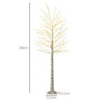 Arbre Lumineux LED 180 cm 180 LEDs Blanc Chaud, Arbre Artificiel de Cerisier en Fleurs, IP44, Intérieur Extérieur, Blanc-2