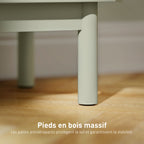 Lot de 2 tables de chevet, table de nuit avec porte en résine tressée, étagère réglable 40 x 35 x 58 cm, vert clair-6
