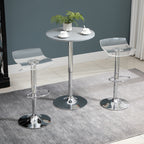 Lot 2 tabourets bar design contemporain assise acrylique piètement métal - pivotant repose-pieds - transparent-6