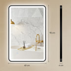Miroir salle de bain avec éclairage 90 x 60 cm, miroir LED mural, anti-buée, 3 couleurs lumière, dimmable, noir-2