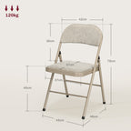 Lot de 4 chaises pliantes chaises de salle à manger portables cadre en acier dim. 45l x 46P x 78H cm beige-2