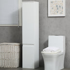 Meuble colonne rangement salle de bain 2 placards 3 étagères réglables style contemporain 30 x 28 x 152,5 cm blanc-7