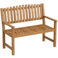 Banc de Jardin Banquette de Terrasse 2 Places Charge Max. 320kg Accoudoirs 112 x 64 x 92 cm Bois d'Acacia Naturel-0