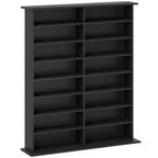 Rangements pour CD et DVD avec 16 compartiments et 12 étagères réglables capacité max. 720 CD/396 DVD et Blu-ray noir-0