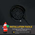 Père Noël Gonflable LED 2,4H m avec hotte Polyester imperméable Rouge-5