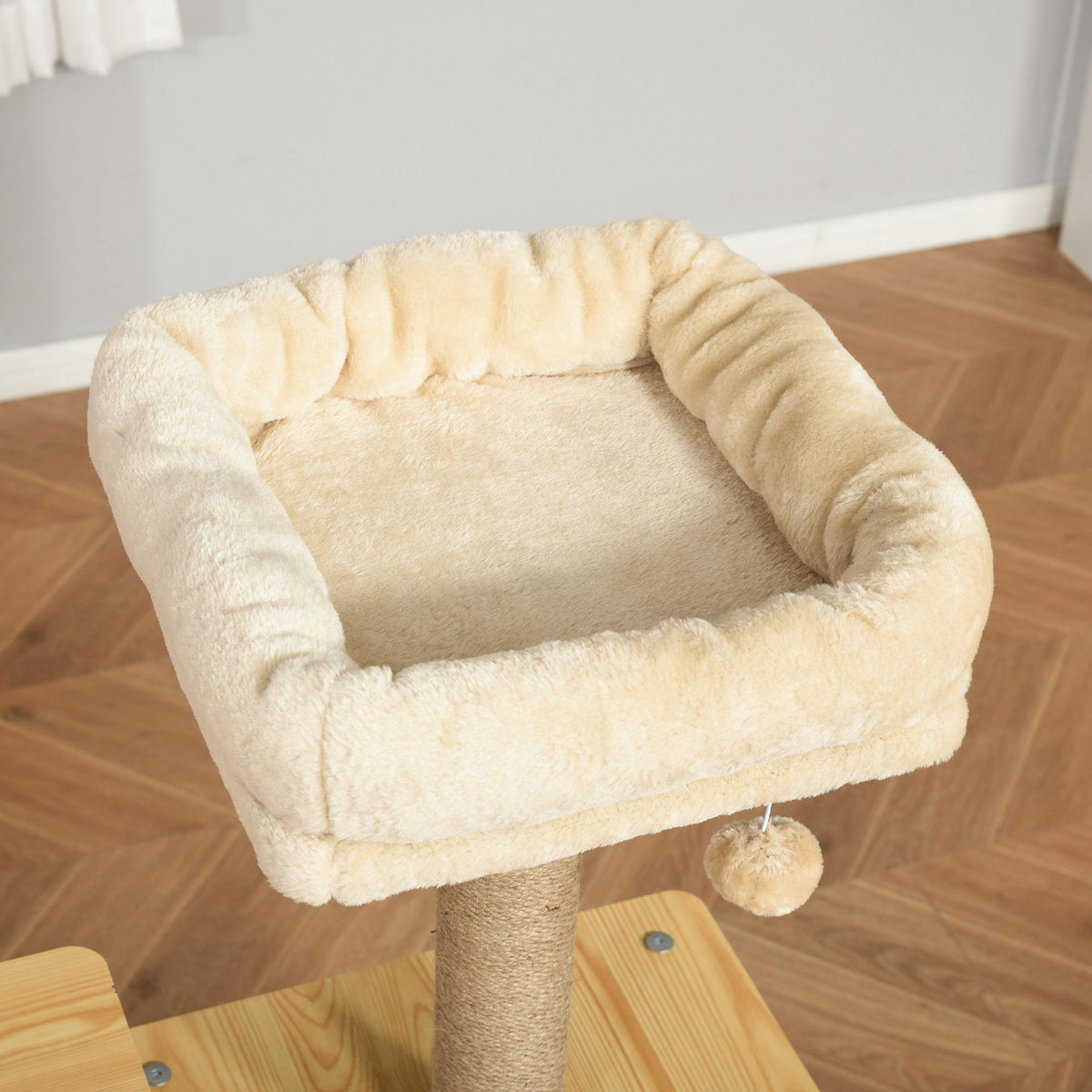 Arbre à chat tour de jeux pour chat, platesformes, niche, lit, hamac, échelle et griffoirs en jute 60x40x130cm jaune-7