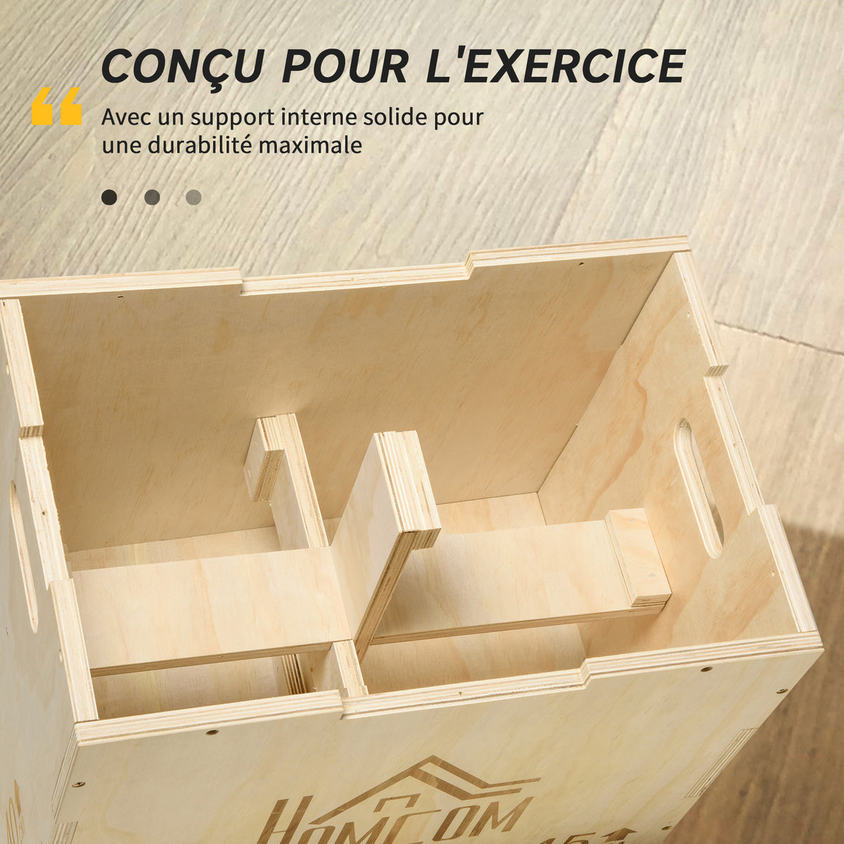 Box jump pliométrie 3 en 1 appareil boîte à saut musculation fitness & entraînement croisé plyobox pour box training 40/45/60 cm en bois-5