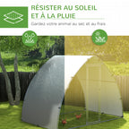 Grand enclos poulailler chenil volière extérieure 5,75m² toit anti-UV toit anti-UV, acier galvanisé, porte verouillable-3