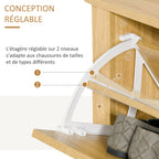 Meuble chaussure entrée, armoire à chaussures meuble d'entrée et couloir - 2 portes abattantes 2 compartiments-4