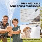 Enrouleur Tuyau Arrosage Mural 40+2 m x Ø 15mm, Dévidoir de Tuyaux d'Eau Rétractable Automatique Pivotant à 180°, Gris-6