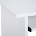 Bureau d'ordinateur, bureau avec rangement, plateau pour clavier et support de moniteur, 80 x 45 x 75 cm, blanc-8