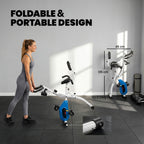 Vélo d'Appartement Pliable Vélo de Fitness 4 en 1 Silencieux Connecté Kinomap Bluetooth et Zwift 105x53,5x109cm Bleu-8