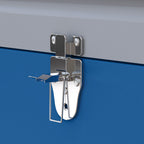 Caisse boite à outils en métal transportable avec 3 poignées, 2 loquets, dim. 50L x 26l x 18,5H cm, bleu-7