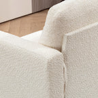 Canapé 2 places 120 cm avec coussins de dossier amovibles, tissu chenille pour salon, chambre, bureau, beige-8