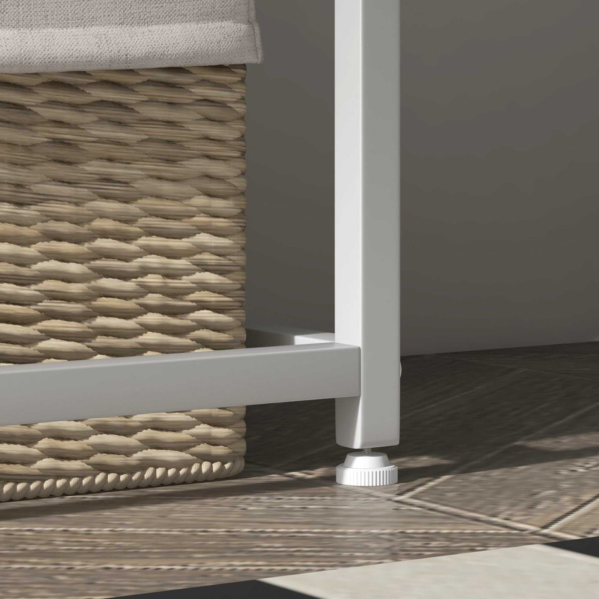 Table console en acier 2 étagères design moderne pour salon entrée couloir 100 x 30 x 87 cm blanc-8