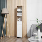 Meuble Colonne Rangement Salle de Bain Style Cosy 3 niches tiroir Placard avec étagère Blanc Aspect chêne Clair-3