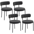 Lot de 4 chaises de salle à manger avec dossier en tissu pieds en acier 51 x 51 x 76 cm noir-0