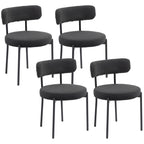 Lot de 4 chaises de salle à manger avec dossier en tissu pieds en acier 51 x 51 x 76 cm noir-0