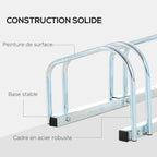 Râtelier 4 vélos dim. 110L x 33l x 27H cm acier galvanisé argent-7