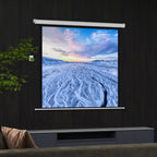 Écran de projection motorisé 85 pouces, 4K HD électrique, montage mural ou plafond, panneau de commande et télécommande-9