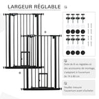 Lot de 2 barrières de sécurité animaux de 104H cm avec système de double verrouillage sans percage de 74 à 80 cm-5