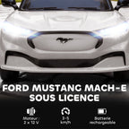 Voiture électrique enfant Ford Mustang Mach-E sous licence officielle 12 V télécommande 2,4 G 2 moteurs 92x55x44cm blanc-3