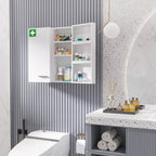 Armoire à pharmacie 6 étagères avec serrure et 2 clés de sécurité, 55x18x60 cm, blanc-1
