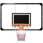 Panier de basket mural, panier basket, avec vis de montage et clé, pour extérieur, noir, transparent, orange-0
