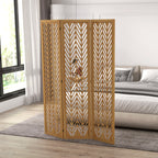 Paravent en bois ajouré séparateur de pièce closion intérieur pliable 3 panneaux en bois 120 x 170 cm naturel-1