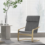 Fauteuil de salon, fauteuil chambre avec accoudoirs incurvés, coussin, tissu aspect lin, 65 x 79 x 98 cm, gris-1