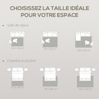 Tapis salon 230 x 160 cm, tapis à poils épais géométrique, moelleux et antidérapant, crème-5