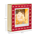 Calendrier de l'Avent LED, décorations de Noël en bois, 24 tiroirs à remplir, décoration lumineuse, rouge-2