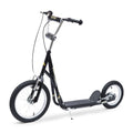 Trottinette patinette Vélo Enfant à partir de 5 Ans Tout Terrain Grands pneus gonflables Guidon réglable poignées Freins et béquille pour Adultes et Enfants Acier Noir-0