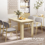 Table à manger table de cuisine design moderne avec grand plateau 2-4 personnes en bois dim. 120L x 69l x 75H cm chêne-4
