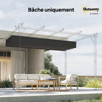 Toile de toit pour pergola tonnelle rétractable de 4 x 3 m - toile uniquement 350 x 260 cm gris foncé-8