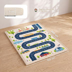 Tapis de Jeu pour Enfants Tapis de Chambre d'Enfant en Mousse Épaisseur 3 cm Motif Route Base Antidérapante 150x200cm-2